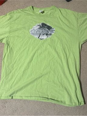 Hawaii Graphic Tee - Lime Green Men's Short Sleeve Shirt